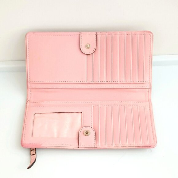 Kate Spade Leather Bifold Wallet Pink with Inside Snap Closure - Picture 1 of 9